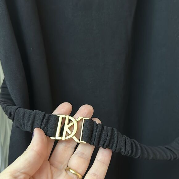 NWT DKNY Womens Black-Ivory Mixed Media Mini Casual Mini Dress - Picture 5 of 6